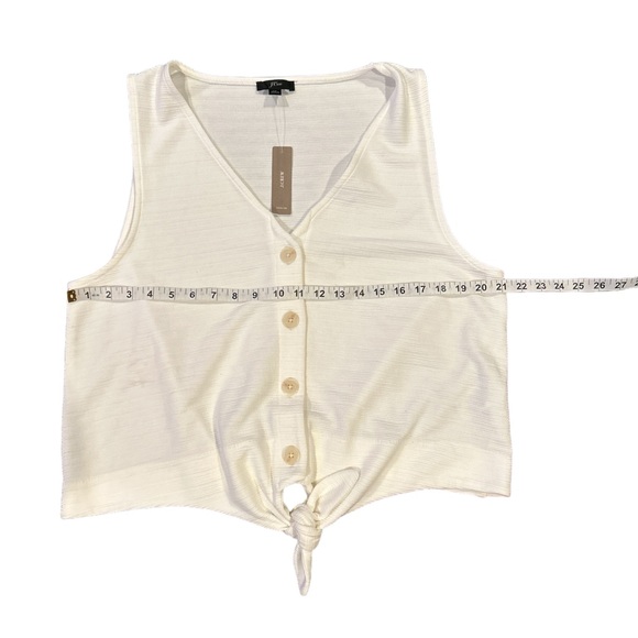 J.Crew Women’s Size XL White Button‎ Front Tie Bottom Top NWT - Picture 2 of 6